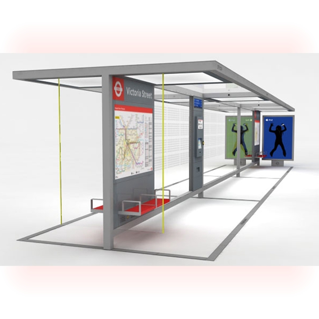 City Smart Digital LCD Display LED screen Bus Stop Shelter