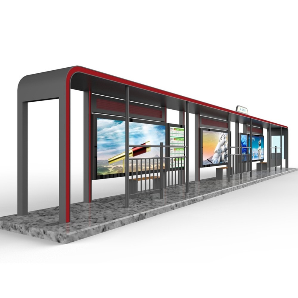 Modern Popular Outdoor Advertising Bus Station High Quality Smart Bus Shelter
