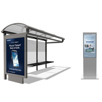 2020 projects road side bus stop shelter outdoor lightbox stainless steel bus stop
