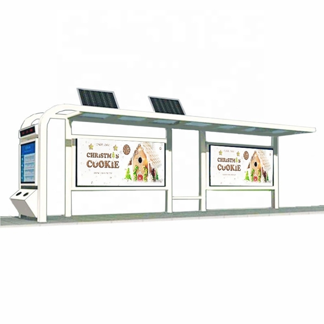 Modern Smart Bus Shelter Metal Bus Stop Shelter Customized Bus Station Design
