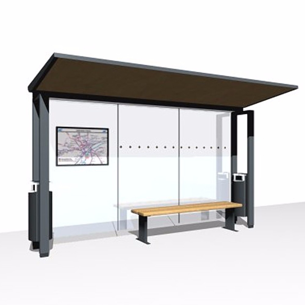 2020 Fashion Smart Bus Shelter Advertising Bus Stop Manufacturer