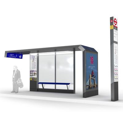 Smart bus stop station with smart city public facilities
