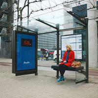 Digital Bus Stop Shelter With LED Advertising Light Box