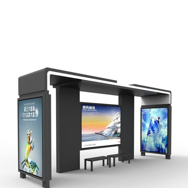 Street Furniture Digital Bus Stop Shelter With LCD display LED screen