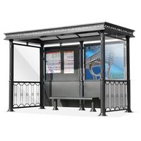 2020 Fashion Customized Advertising Bus Shelter Stainless Steel Bus Stop