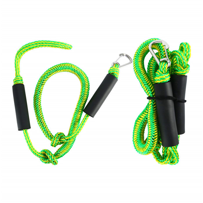PWC Bungee Dock Line with Foam Float and 316 Stainless Steel Clip, Stretchable Mooring Rope for Rubber Boats