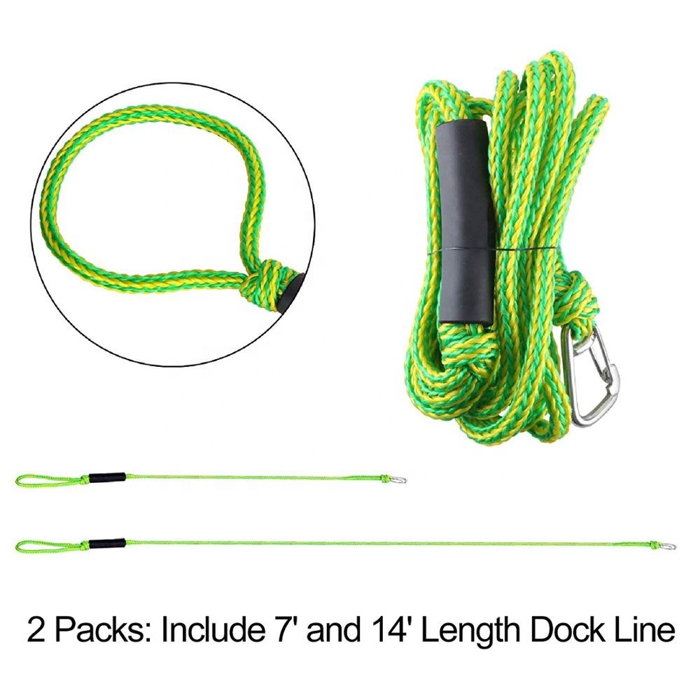PWC bungee dock line easy to handle with on loop and one hook