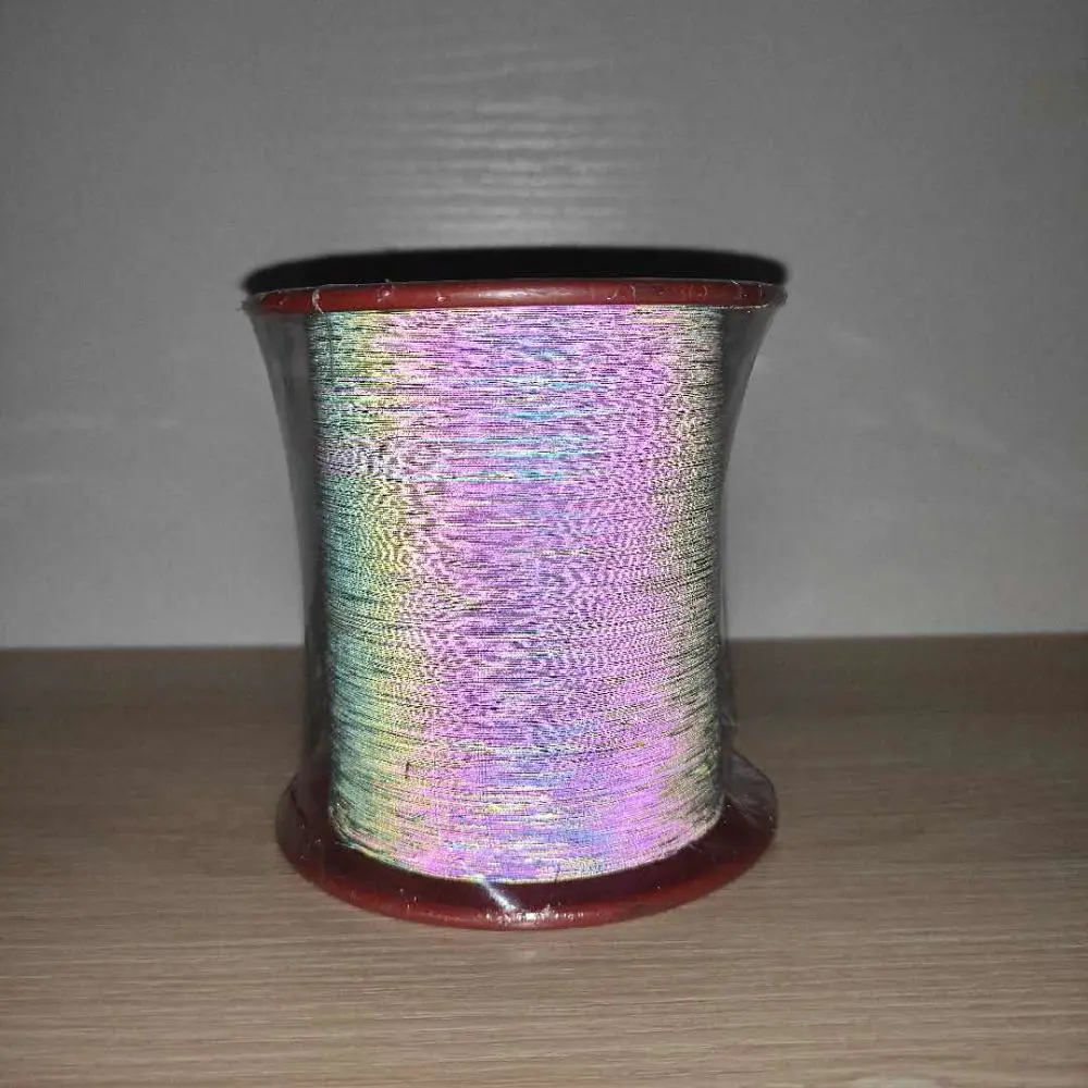 New productdouble side colorfulPET film thread reflective yarn for knitting scarf