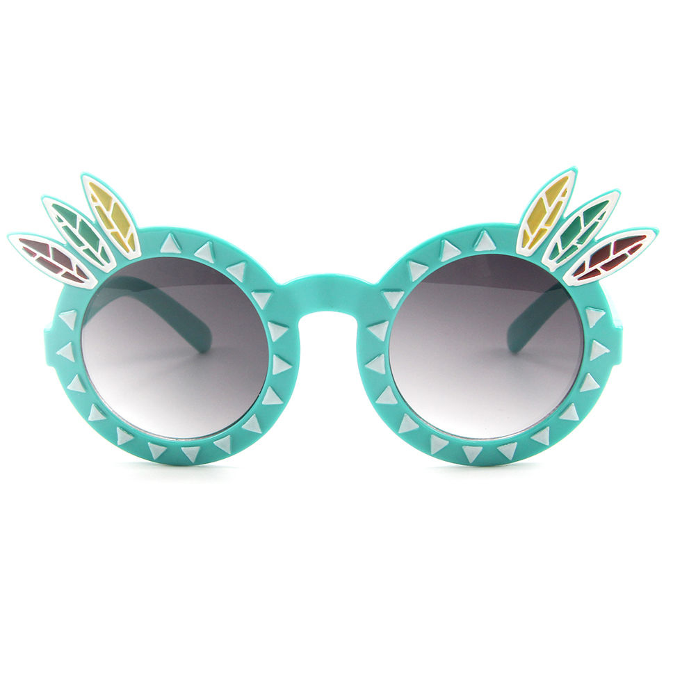 EUGENIA 2021 Fashion Colorful Retro Children Round Shades Kids boy girls sun glasses Flower Sunglasses