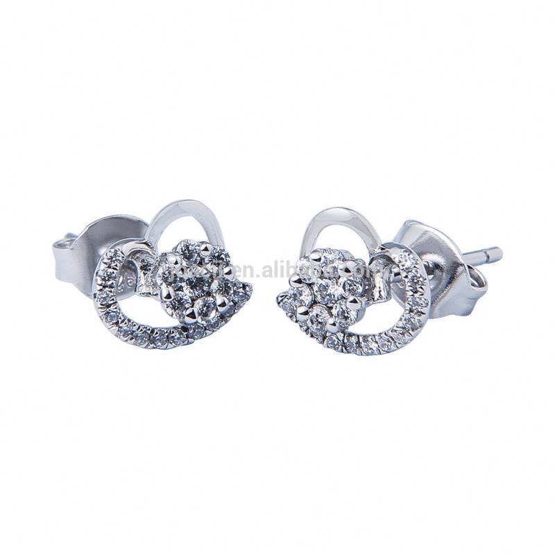 Sterling Silver Stud Single Stone Earring Designs With Nainen Koruja