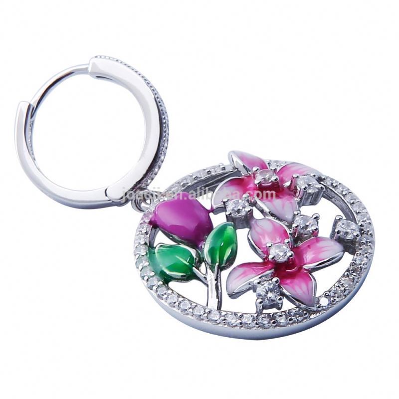 Joacii Fashion Beauty Flower Enamel Charm Earrings For Women And Girls With Mulier Jewelry