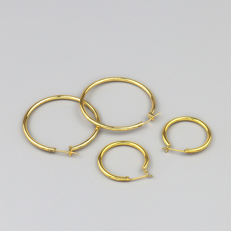 925 sterling silver 18k Latest designs ankara gold plated copper tube hoop earring