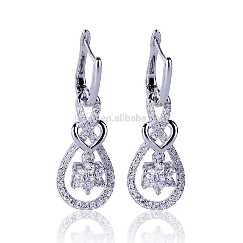 Joacii Womens Clip-On 925 Silver Jewelry Earring Cz With Oorbel