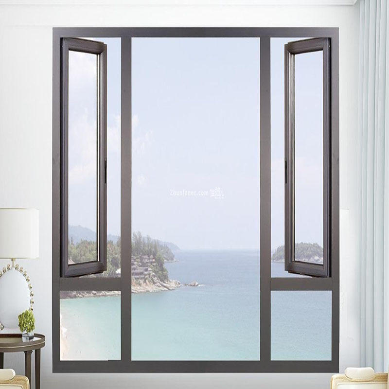 Double Glazed Windows Aluminum frame tempered glass swing window