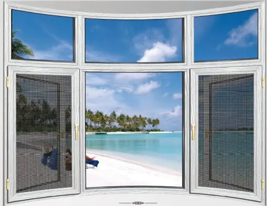 Thermal Bleak Aluminum Frame Double Tempered Glazing Swing Window