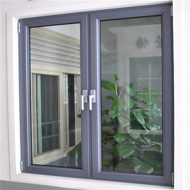 High Ouality Aluminum Tempered Glass Swing Window with screen