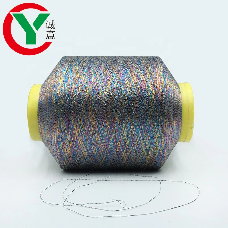 Chengyi Textlie high quality Anti-UV Feature colorful metallic yarn used for knitting,embroidery