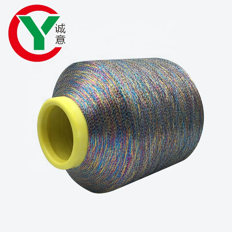 factory direct sales mh rainbow metallic yarn with cheap prices