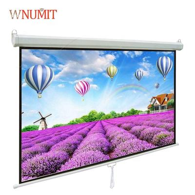 120 Inch Manual Pull Down Mounted Projector Wall Screen With Matte White