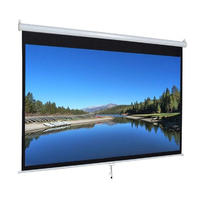 Wall Mount Pull Down Manual Projector Screen 120 With Self-lock System
