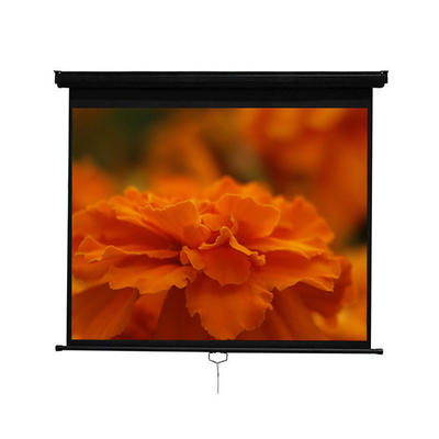 Movie Matte White Fabric Fiber Glass Pull Down Self-locked Manual Wall Projection Screen