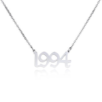 Joacii Custom Stainless Steel Diamond 2000-2004 15 Birth Year Necklace Number For Kaulakoru