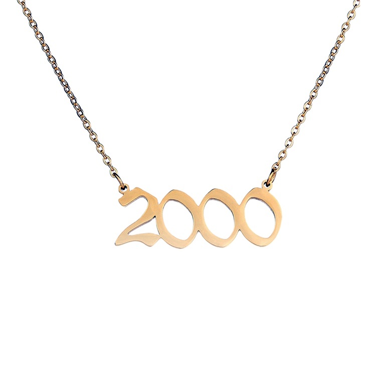 Joacine Custom Stainless Kids Steel Necklace Year Stud Necklace For Bijoux