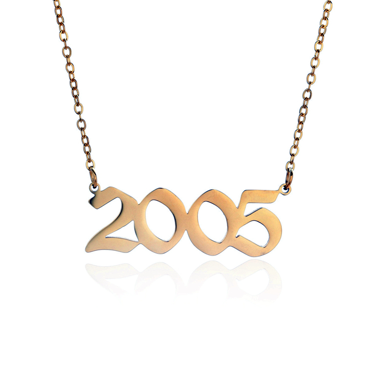 Joacii Custom Stainless Steel Necklaces With Birtha Birth Year Necklace Diamond For Gioielli Da Donna