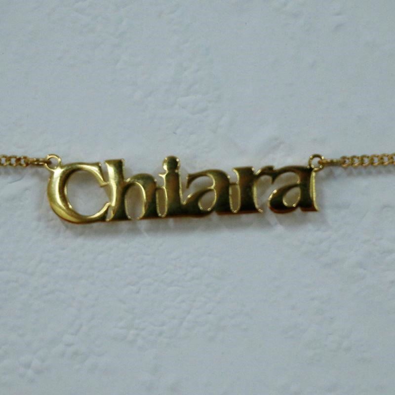Factory 18K Gold Plated Stainless Steel Personalised Custom 2 Name Necklace With Colar