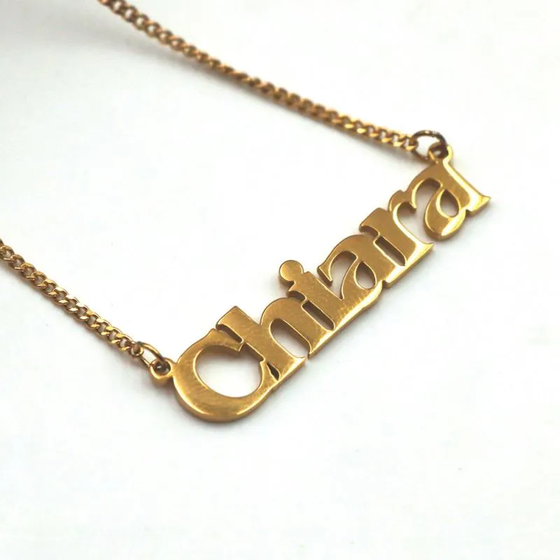 Gold plated Stainless steel Custom Personalized Letter Number Necklace