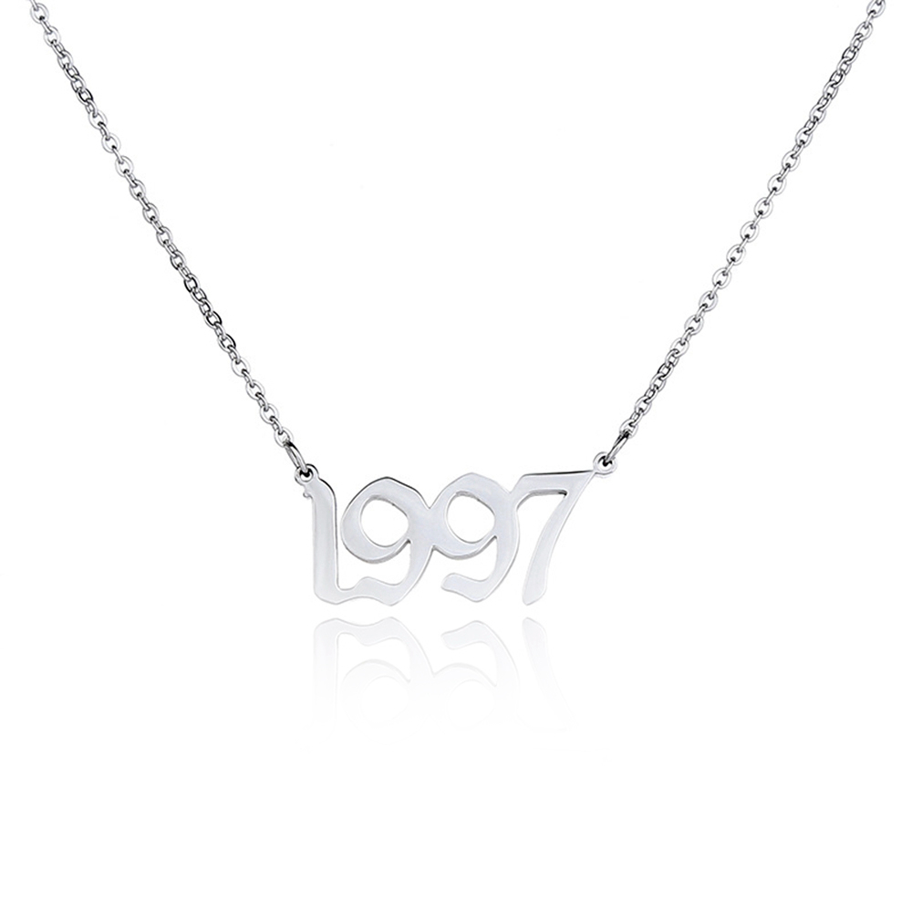 Joacii Custom Stainless Steel Birth Trendy Year Necklace 1980'S-2020'S For Halskette