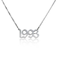 Joacii Custom Stainless Steel Birth Charm Year Necklace Bling For Mulier Jewelry