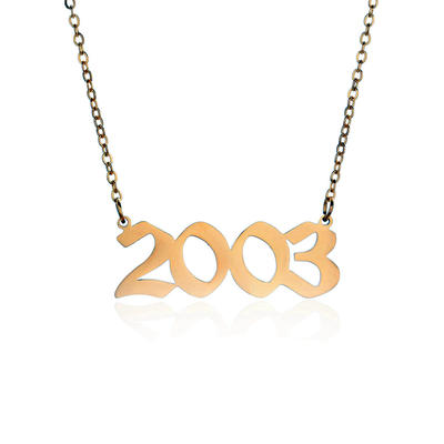 Joacii Custom Stainless Steel Crown Birth Year Necklace Renqing For Joalheria