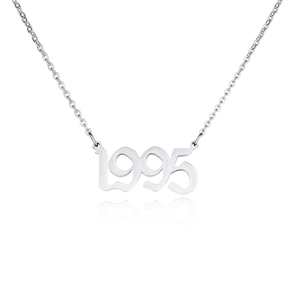 Joacii Custom Stainless Steel Number Necklaces With Of Birth Year Necklace 18K Gold Plated For Schmuck