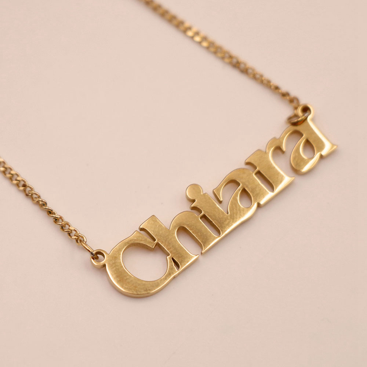 Joacii Custom Stainless Steel Sophia Double Plate 2 Toned Name Necklace For Bijoux
