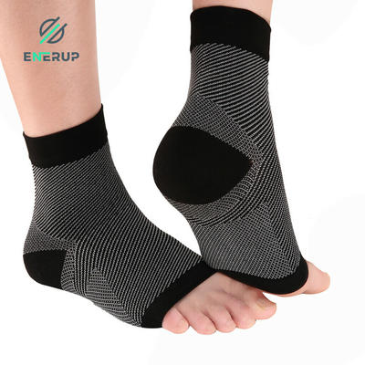 Enerup Copper Spandex Infused Fabric Functional Compression Volleyball Protector Care Foot Ankle Brace Support Sleeve Products