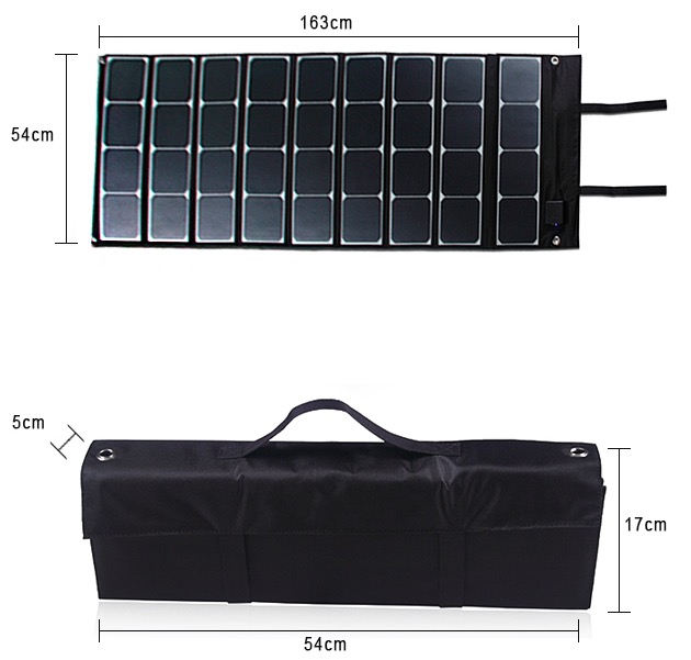 Dual output 120W folding sunpower solar panels Solar Laptop Charger for camping travelling etc