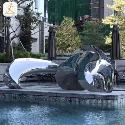 Large decoration curved art stainless steel sculptures contemporary large outdoor stainless steel garden sculpture