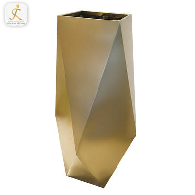 OEM tall stainless steel gold vases for hotel wedding modern stainless steel home goods decorative gold flower vase