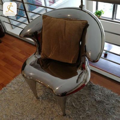 Mirror polished stainless steel table chair sculptures for home decoration modern chair shape sculpture home decor
