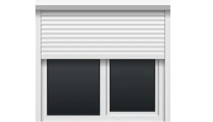 Double Layer Slat 45mm Slat Width White with PU Aluminum Vertical Roller Shutter Window