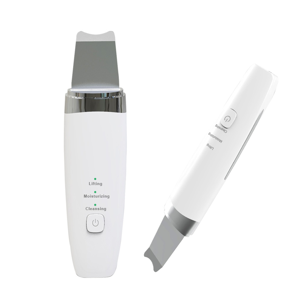 Portable lcd waterproof face ckeyin facial dead ultrasonic scrubber skin with led screen