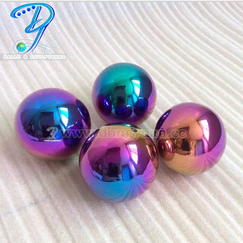 Gazing and Reflection Stainless Steel Hollow Ball with Rainbow Color