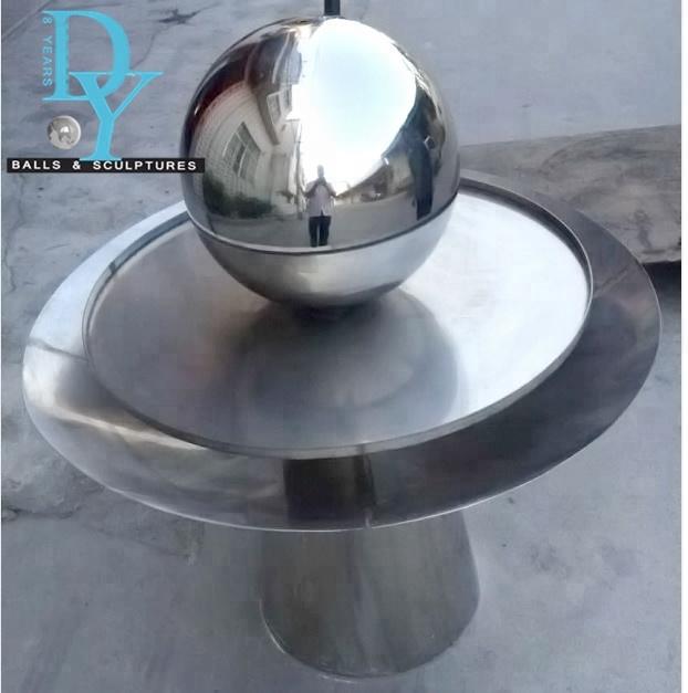 Highly Polished Steel Ball Water Fountain Shiny Stainless Steel Decorative Sphere