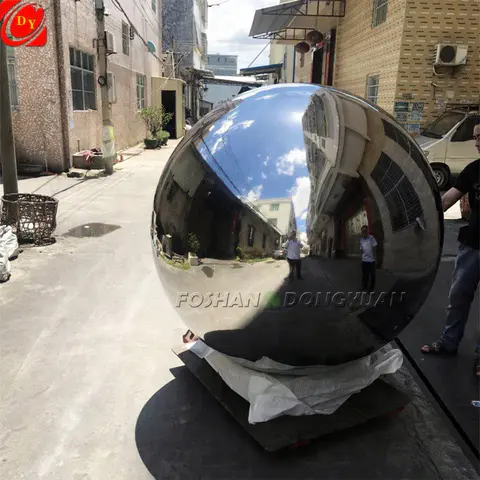 Large Decorative Outdoor Mirror Stainless Steel Sphere