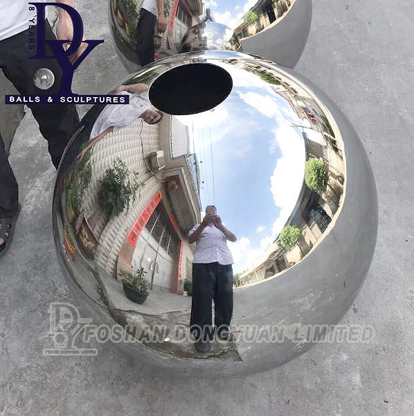 700mm Stainless Steel Mirror Decorative Sphere Modern Fountains Garden
