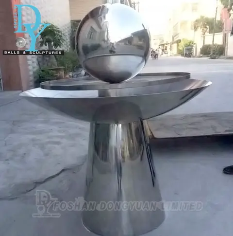 Highly Polished Steel Ball Water Fountain Shiny Stainless Steel Decorative Sphere