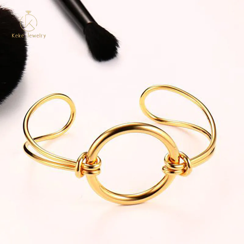 Special design European and American style 32MM stainless steel open gold ladies bracelet B-195G