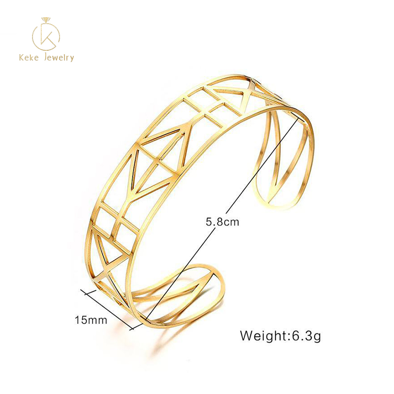 Spot wholesale Korean version of simple geometric figure stainless steel C-shaped open bracelet B-168G
