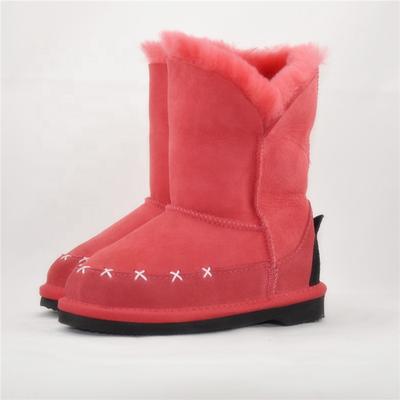 HQB-WS132 OEM customized premium quality winter thermal classic style genuine sheepskin snow boots for women